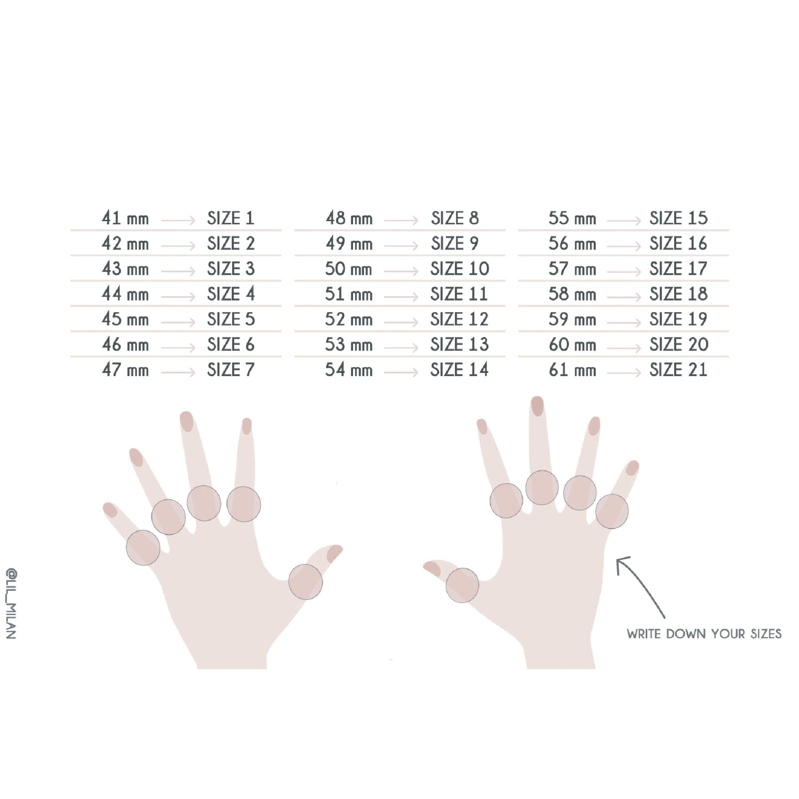 Ring Sizer Find Perfect Ring Size LIL Milan