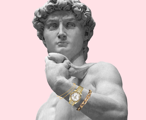 mens bracelet, gold mens bracelet, bracelet for men, caribbean bracelet, mens bracelet with watch