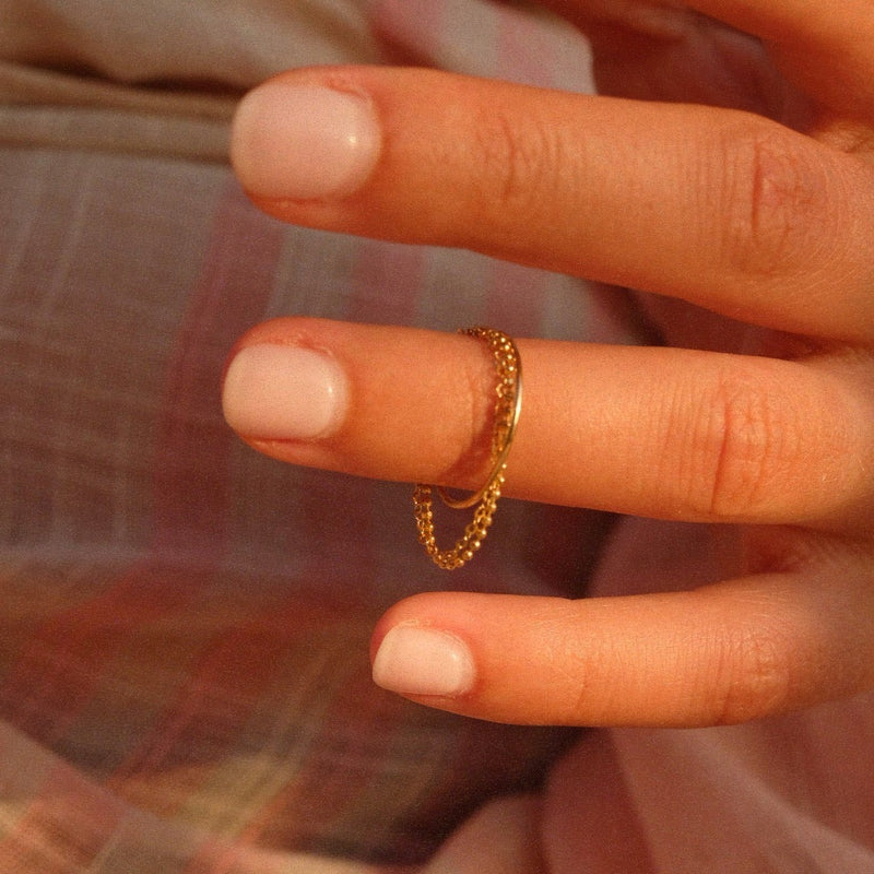 gold rings for stacking, dainty rings, set of rings, 3 rings, basic rings, timeless rings, soft chain rings, 18k gold rings, lil milan rings
