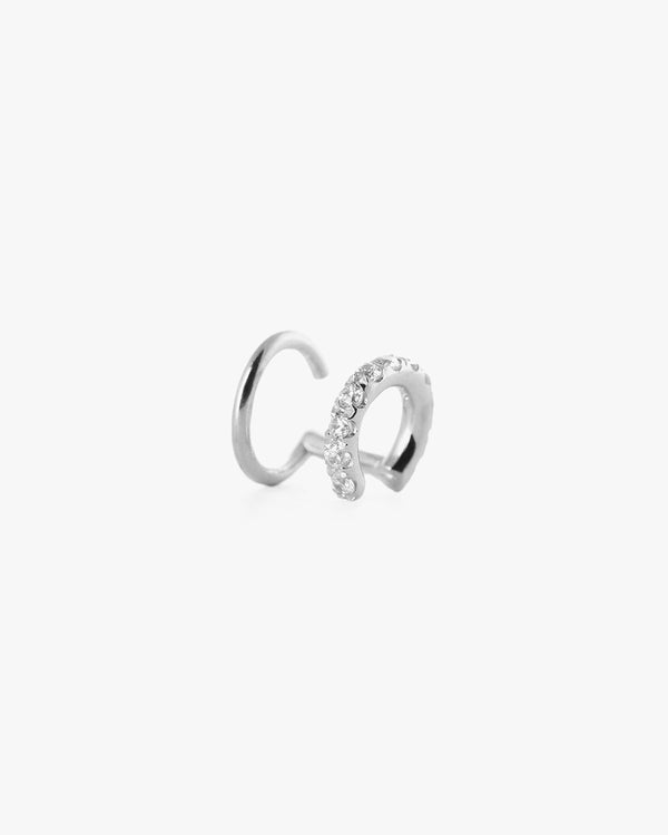 Curvy Earring White Gold