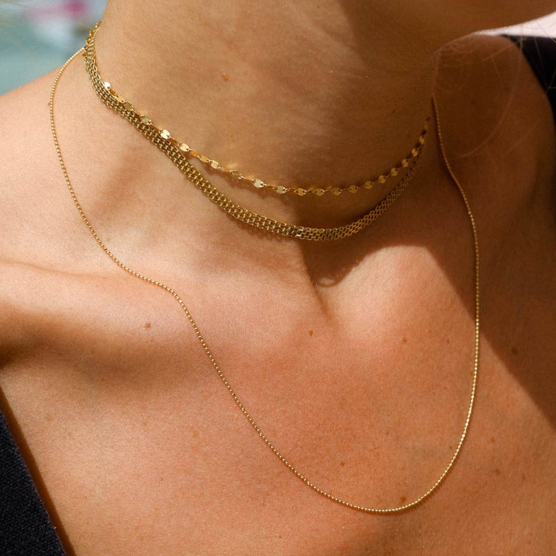 Combo Necklaces in White Gold | Nude Choker | LIL Milan