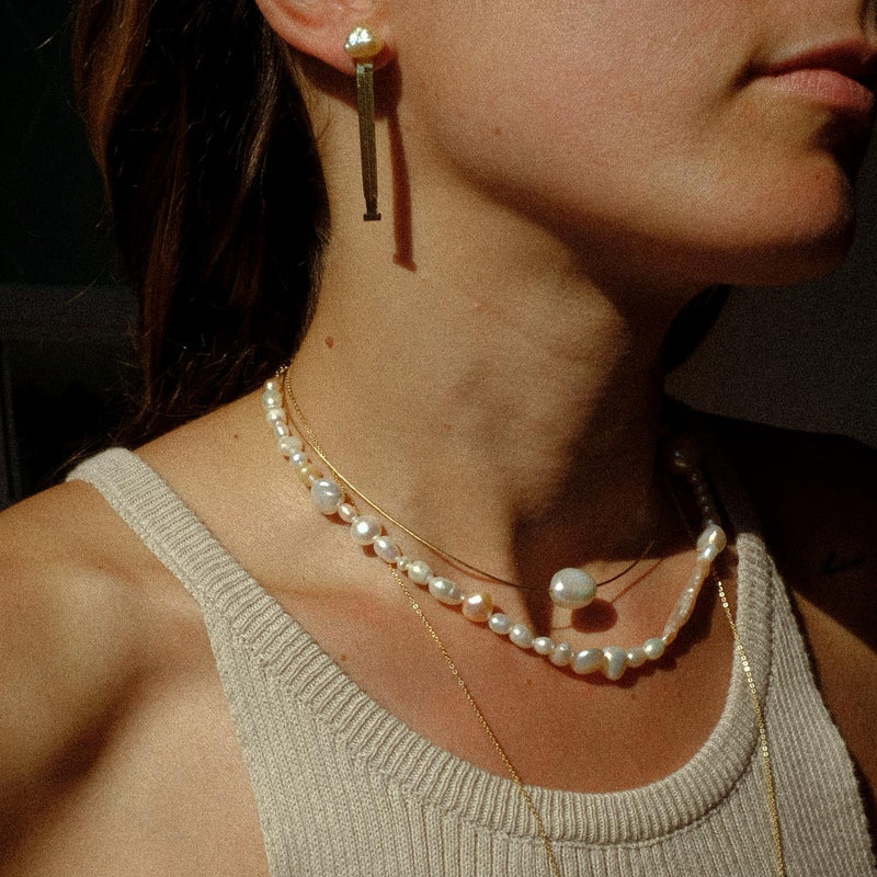 Promettimi | Gold pearl necklace for women | 18k solid gold pearl necklace for women | Lil Milan