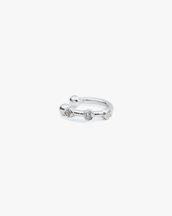 Galaxy Earcuff White Gold and White Zircons