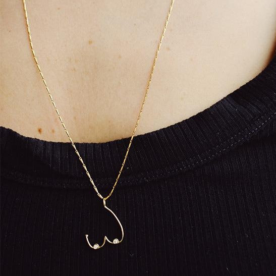 Solid gold amulet against breast cancer | Granola Chain | Lil Milan