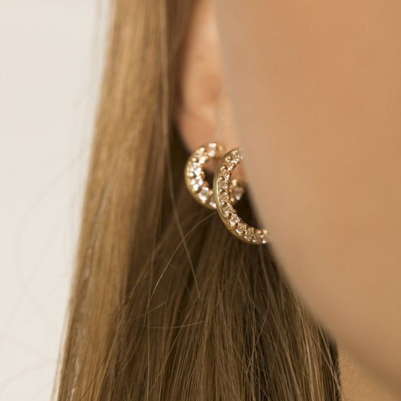 Mini Astro Hoop | Wedding Women Gold Earrings | LIL Milan