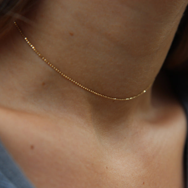 Tiny and Classy Gold Necklace | Nude Choker |  LIL Milan