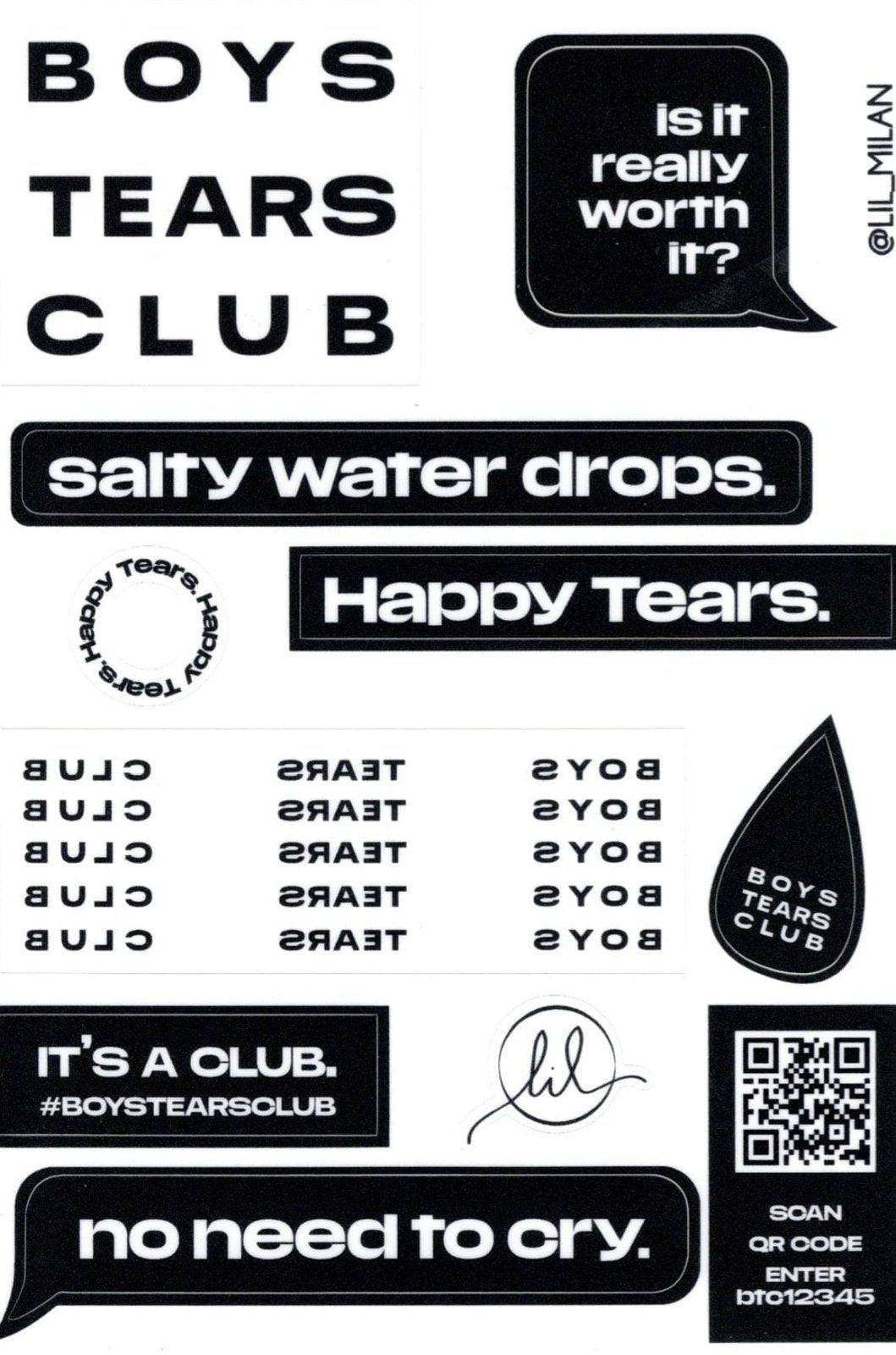 Boys Tears Stickers - LIL Milan