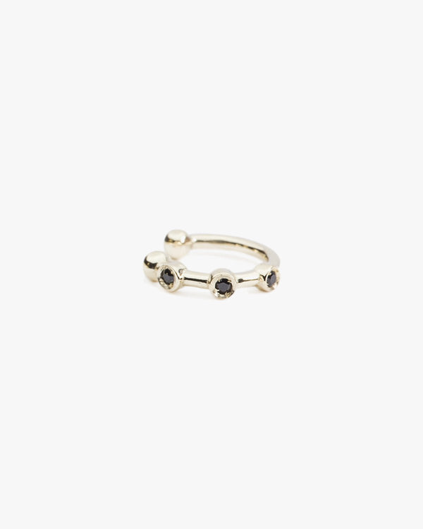 Galaxy Earcuff Yellow Gold and Black Zircons - LIL Milan