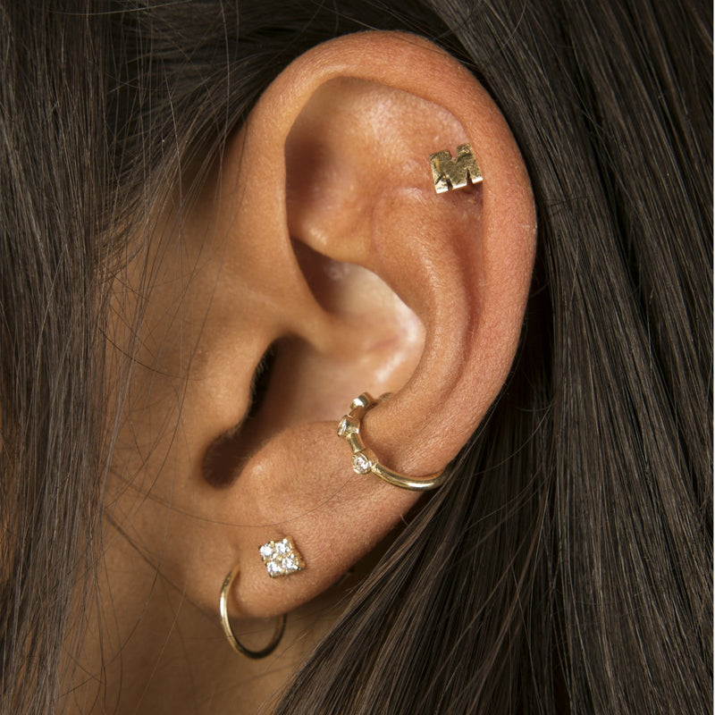 Galaxy Earcuff Yellow Gold and White Zircons - LIL Milan