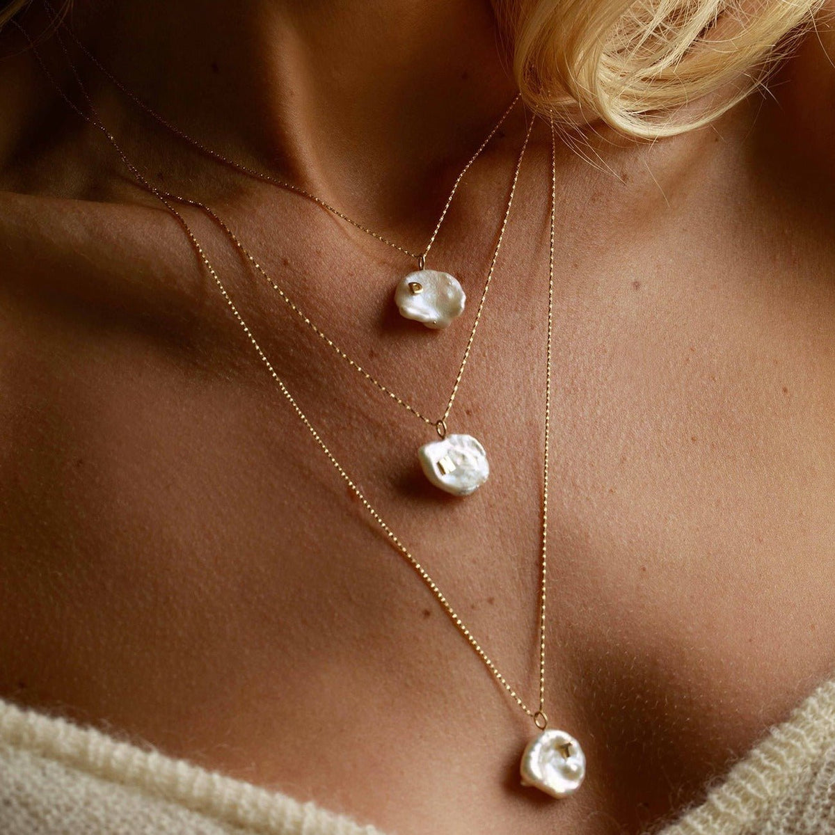 Collana di perle d'acqua dolce di moda da donna in oro 925 gioielli in argento A